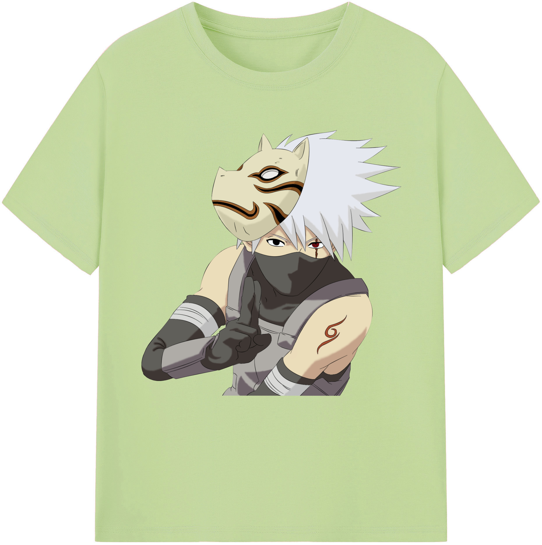 （画像用） NARUTO -ナルト- はたけ カカシ Hatake Kakashi 綿100％半袖Tシャツ（フロントプリント）